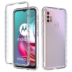 Ultra-thin Transparent Gel Gradient Soft Matte Finish Front and Back Case 360 Degrees Cover for Motorola Moto G30 Clear