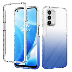 Ultra-thin Transparent Gel Gradient Soft Matte Finish Front and Back Case 360 Degrees Cover for Oppo A93 5G Blue