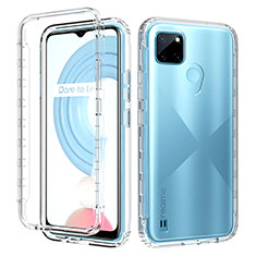 Ultra-thin Transparent Gel Gradient Soft Matte Finish Front and Back Case 360 Degrees Cover for Realme C25Y India Clear