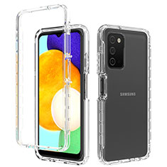 Ultra-thin Transparent Gel Gradient Soft Matte Finish Front and Back Case 360 Degrees Cover for Samsung Galaxy A03s Clear