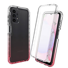 Ultra-thin Transparent Gel Gradient Soft Matte Finish Front and Back Case 360 Degrees Cover for Samsung Galaxy A13 4G Red