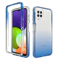 Ultra-thin Transparent Gel Gradient Soft Matte Finish Front and Back Case 360 Degrees Cover for Samsung Galaxy A22 4G Blue