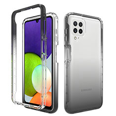 Ultra-thin Transparent Gel Gradient Soft Matte Finish Front and Back Case 360 Degrees Cover for Samsung Galaxy A22 4G Dark Gray