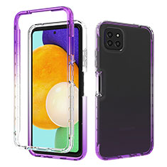 Ultra-thin Transparent Gel Gradient Soft Matte Finish Front and Back Case 360 Degrees Cover for Samsung Galaxy A22 5G Purple