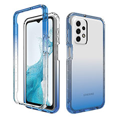 Ultra-thin Transparent Gel Gradient Soft Matte Finish Front and Back Case 360 Degrees Cover for Samsung Galaxy A23 4G Blue