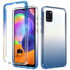 Ultra-thin Transparent Gel Gradient Soft Matte Finish Front and Back Case 360 Degrees Cover for Samsung Galaxy A31 Blue