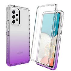 Ultra-thin Transparent Gel Gradient Soft Matte Finish Front and Back Case 360 Degrees Cover for Samsung Galaxy A33 5G Purple