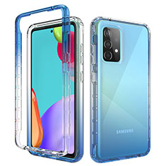 Ultra-thin Transparent Gel Gradient Soft Matte Finish Front and Back Case 360 Degrees Cover for Samsung Galaxy A52s 5G Blue