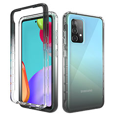 Ultra-thin Transparent Gel Gradient Soft Matte Finish Front and Back Case 360 Degrees Cover for Samsung Galaxy A52s 5G Dark Gray