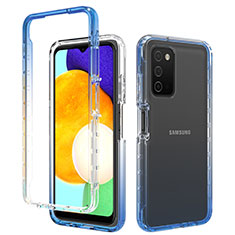 Ultra-thin Transparent Gel Gradient Soft Matte Finish Front and Back Case 360 Degrees Cover for Samsung Galaxy M02s Blue