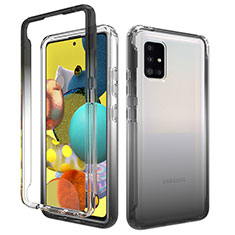 Ultra-thin Transparent Gel Gradient Soft Matte Finish Front and Back Case 360 Degrees Cover for Samsung Galaxy M40S Dark Gray