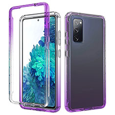 Ultra-thin Transparent Gel Gradient Soft Matte Finish Front and Back Case 360 Degrees Cover for Samsung Galaxy S20 FE (2022) 5G Purple