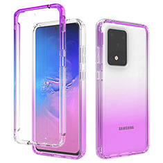 Ultra-thin Transparent Gel Gradient Soft Matte Finish Front and Back Case 360 Degrees Cover for Samsung Galaxy S20 Ultra Purple