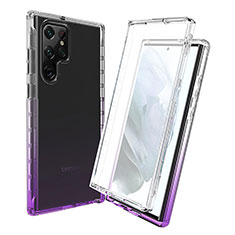 Ultra-thin Transparent Gel Gradient Soft Matte Finish Front and Back Case 360 Degrees Cover for Samsung Galaxy S24 Ultra 5G Purple