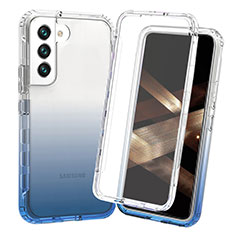 Ultra-thin Transparent Gel Gradient Soft Matte Finish Front and Back Case 360 Degrees Cover for Samsung Galaxy S25 Plus 5G Blue