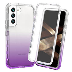 Ultra-thin Transparent Gel Gradient Soft Matte Finish Front and Back Case 360 Degrees Cover for Samsung Galaxy S25 Plus 5G Purple