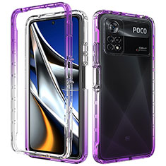 Ultra-thin Transparent Gel Gradient Soft Matte Finish Front and Back Case 360 Degrees Cover for Xiaomi Poco X4 Pro 5G Purple