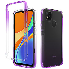 Ultra-thin Transparent Gel Gradient Soft Matte Finish Front and Back Case 360 Degrees Cover for Xiaomi Redmi 9 India Purple