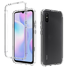 Ultra-thin Transparent Gel Gradient Soft Matte Finish Front and Back Case 360 Degrees Cover for Xiaomi Redmi 9A Clear