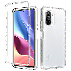 Ultra-thin Transparent Gel Gradient Soft Matte Finish Front and Back Case 360 Degrees Cover for Xiaomi Redmi K40 5G Clear