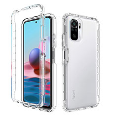Ultra-thin Transparent Gel Gradient Soft Matte Finish Front and Back Case 360 Degrees Cover for Xiaomi Redmi Note 10 4G Clear