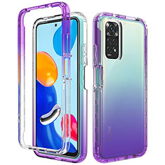 Ultra-thin Transparent Gel Gradient Soft Matte Finish Front and Back Case 360 Degrees Cover for Xiaomi Redmi Note 11 Pro 5G Purple