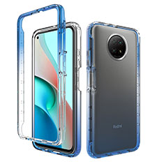 Ultra-thin Transparent Gel Gradient Soft Matte Finish Front and Back Case 360 Degrees Cover for Xiaomi Redmi Note 9 5G Blue