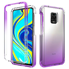 Ultra-thin Transparent Gel Gradient Soft Matte Finish Front and Back Case 360 Degrees Cover for Xiaomi Redmi Note 9 Pro Purple