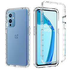 Ultra-thin Transparent Gel Gradient Soft Matte Finish Front and Back Case 360 Degrees Cover JX1 for OnePlus 9 5G Clear