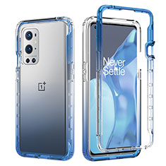 Ultra-thin Transparent Gel Gradient Soft Matte Finish Front and Back Case 360 Degrees Cover JX1 for OnePlus 9 Pro 5G Blue