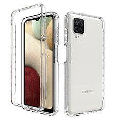 Ultra-thin Transparent Gel Gradient Soft Matte Finish Front and Back Case 360 Degrees Cover JX1 for Samsung Galaxy A12 Clear