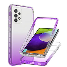 Ultra-thin Transparent Gel Gradient Soft Matte Finish Front and Back Case 360 Degrees Cover JX1 for Samsung Galaxy A52 5G Purple