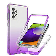 Ultra-thin Transparent Gel Gradient Soft Matte Finish Front and Back Case 360 Degrees Cover JX1 for Samsung Galaxy A52s 5G Purple