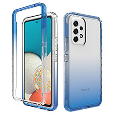 Ultra-thin Transparent Gel Gradient Soft Matte Finish Front and Back Case 360 Degrees Cover JX1 for Samsung Galaxy A53 5G Blue