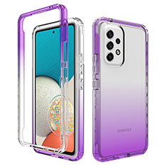 Ultra-thin Transparent Gel Gradient Soft Matte Finish Front and Back Case 360 Degrees Cover JX1 for Samsung Galaxy A53 5G Purple