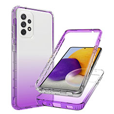 Ultra-thin Transparent Gel Gradient Soft Matte Finish Front and Back Case 360 Degrees Cover JX1 for Samsung Galaxy A72 4G Purple