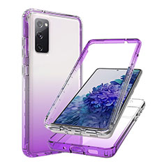 Ultra-thin Transparent Gel Gradient Soft Matte Finish Front and Back Case 360 Degrees Cover JX1 for Samsung Galaxy S20 FE 4G Purple