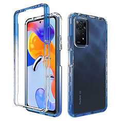 Ultra-thin Transparent Gel Gradient Soft Matte Finish Front and Back Case 360 Degrees Cover JX1 for Xiaomi Redmi Note 11 Pro 5G Blue