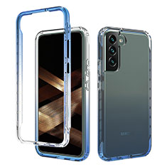 Ultra-thin Transparent Gel Gradient Soft Matte Finish Front and Back Case 360 Degrees Cover M01 for Samsung Galaxy S24 Plus 5G Blue