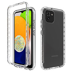 Ultra-thin Transparent Gel Gradient Soft Matte Finish Front and Back Case 360 Degrees Cover ZJ1 for Samsung Galaxy A03 Clear