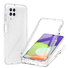 Ultra-thin Transparent Gel Gradient Soft Matte Finish Front and Back Case 360 Degrees Cover ZJ1 for Samsung Galaxy A22 4G Clear