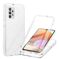 Ultra-thin Transparent Gel Gradient Soft Matte Finish Front and Back Case 360 Degrees Cover ZJ1 for Samsung Galaxy A32 4G Clear