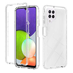 Ultra-thin Transparent Gel Gradient Soft Matte Finish Front and Back Case 360 Degrees Cover ZJ2 for Samsung Galaxy A22 4G Clear