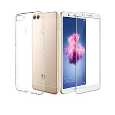 Ultra-thin Transparent Gel Soft Case with Screen Protector for Huawei P Smart White