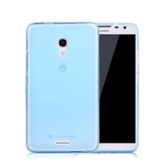 Ultra-thin Transparent Gel Soft Cover for Huawei Ascend Mate 2 Blue