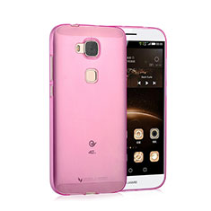 Ultra-thin Transparent Gel Soft Cover for Huawei G7 Plus Pink