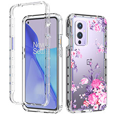 Ultra-thin Transparent Gel Soft Matte Finish Front and Back Case 360 Degrees Cover for OnePlus 9 5G Pink