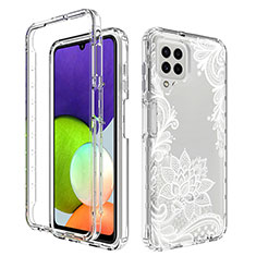 Ultra-thin Transparent Gel Soft Matte Finish Front and Back Case 360 Degrees Cover for Samsung Galaxy A22 4G White
