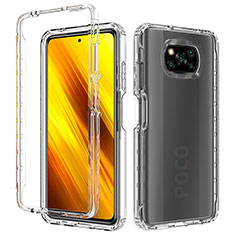 Ultra-thin Transparent Gel Soft Matte Finish Front and Back Case 360 Degrees Cover for Xiaomi Poco X3 NFC Clear