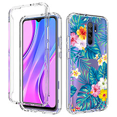 Ultra-thin Transparent Gel Soft Matte Finish Front and Back Case 360 Degrees Cover for Xiaomi Redmi 9 Sky Blue